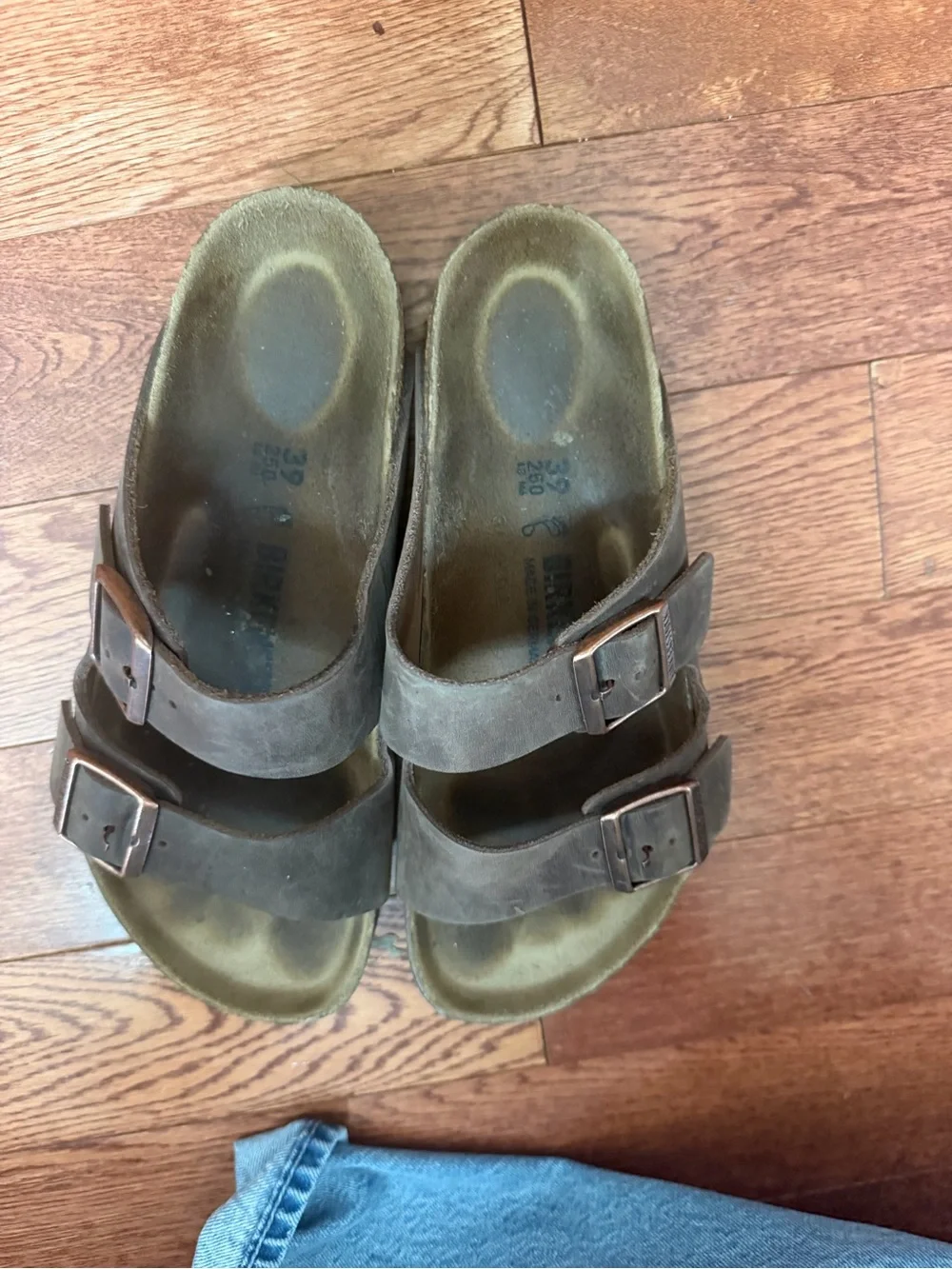 Birkenstocks Brown Double-Buckle Slide Sandals 39 8.5